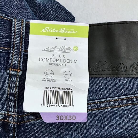 Eddie Bauer NWT Flex Comfort Regular Fit Jeans Men 32 x 32 *Pls See Description* - Picture 7 of 10